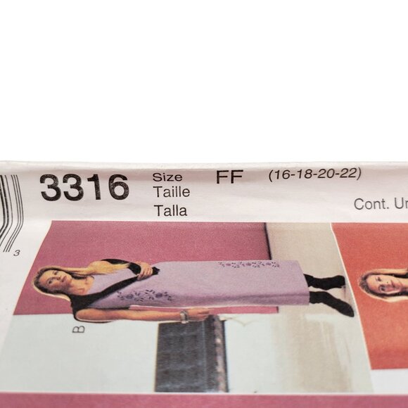 McCalls Pattern Dress Jumper Shirt Jacket SewNews #3316 Misses Size FF 16-22 - Picture 2 of 3